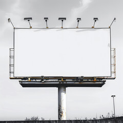 Blank billboard mock up on the roadway.  Business advertising.