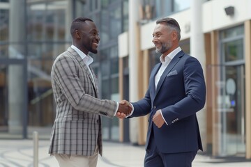 Diverse Businessmen Handshake for New Partnership