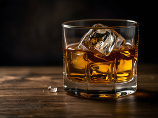 Closeup of the whiskey glass