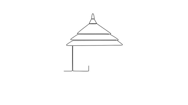 Animated self drawing of Burkina Faso traditional house video design illustration. Africa country traditional house in simple linear style video design concept. Historical education for all students.