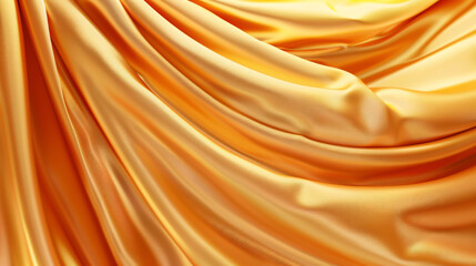 Obraz premium Elegant gradient of light brown, orange, gold, and yellow silk satin, creating a luxurious and abstract background. The shiny, shimmering texture evokes the elegance of curtains, drapery, or fabric