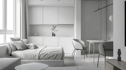 Minimalist Studio Apartment Mockup 