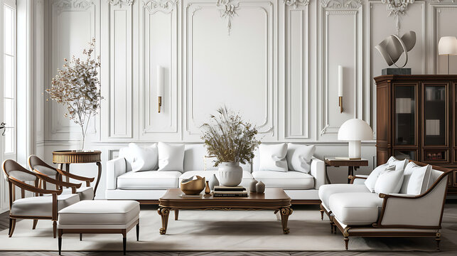 Parisian Chic Living Room Mockup 
