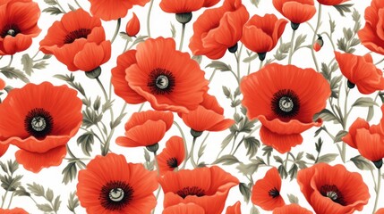 The bright red and leafy green pattern of the Poppies creates such a beautiful backdrop, invoking feelings of vigor and courage.