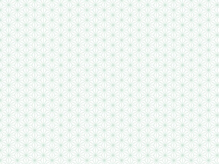 和柄パターンのシームレスな背景壁紙素材、緑色の麻の葉模様のベクターイラスト