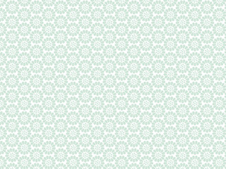 和柄パターンの背景壁紙素材、緑色の小菊小紋のベクターイラスト