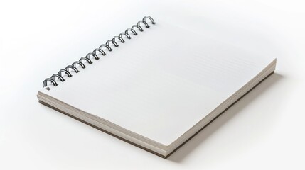 Spiral notebook on white background