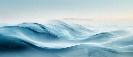 Fototapeta premium Abstract blue waves and smooth flowing textures creating a calming and serene atmosphere, perfect for backgrounds or artistic designs.