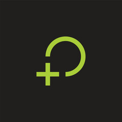 Fototapeta premium letter p round plus medical symbol logo vector