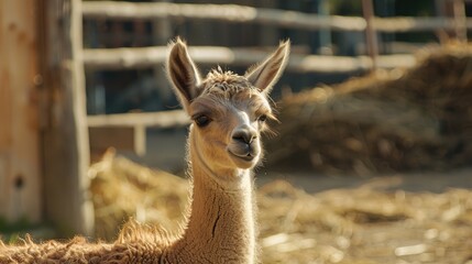 Obraz premium Llama calf at a ranch