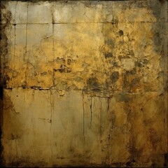 Weathered Material Masterpiece Golden Palette Newspaper Painting	