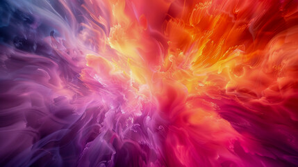 Fototapeta premium A vibrant, colorful abstract digital artwork showcasing swirling, dynamic energy and vivid color transitions.
