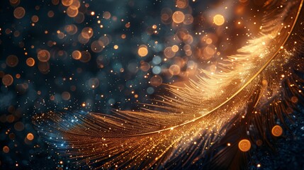 celestial greeting card template, celebrate the celestial beauty with this feather and star themed greeting card template, perfect for magical occasions