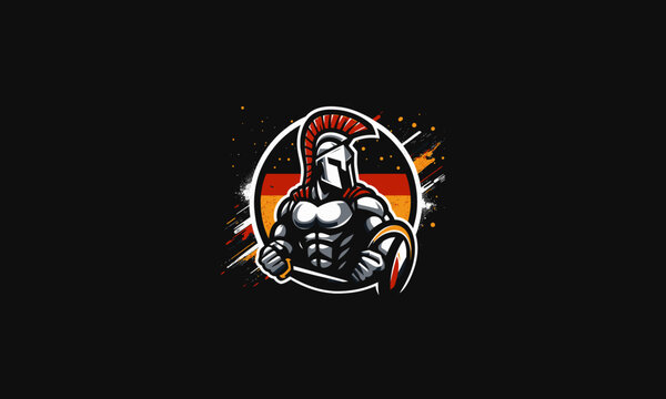 spartan with flag germany vector illustration flat design