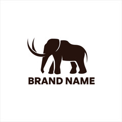 Flat Black Mammoth Silhouette Logo