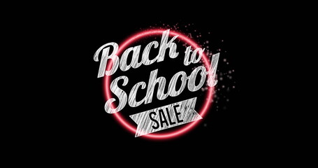 Image of back to school sale text over circles