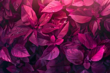 background in the form of red leaves. light falling on the leaves
