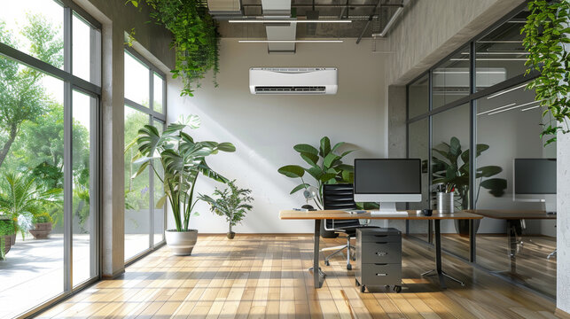 office cooling solutions, modern office with efficient banner ac ensures a conducive environment for high productivity