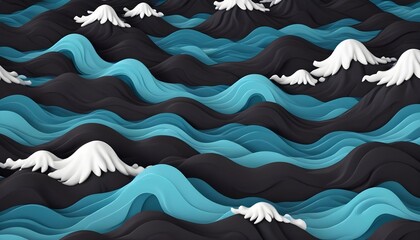 Obraz premium Clear Plain Shiny Soft Vintage Bokeh Cloudy Wave Like Geometric Black Background or Texture