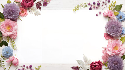Boho floral frame. Space for text.