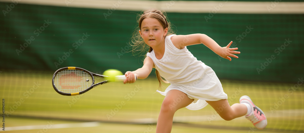 Wall mural tennis player holding racket