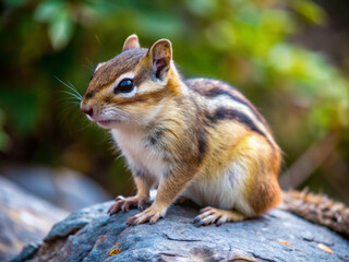 Obraz premium squirrel on the tree, mammal, nature, wildlife, chipmunk, cute, wild, eating, fur, red, forest, tail, nut, brown, small, animals