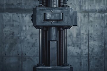 A hydraulic press is presented in an ultramodern, supernatural scene, with copy space for your personalized text