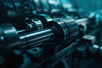 Naklejka premium A lathe is captured in an ultramodern, supernatural scene, with copy space awaiting your distinctive wording