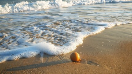 beach waves moving a ball
