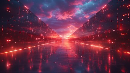 Obraz premium A sleek motion graphics studio with interactive digital motion tools and neon-lit motion designs, animating visual stories 