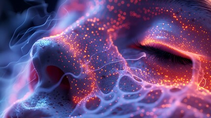 An avant-garde typography lab with shifting holographic fonts and bioluminescent text designs, crafting unique typography 