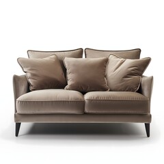 Fototapeta premium 1. **A sleek modern sofa with plush cushions and clean lines, set against a white background.**