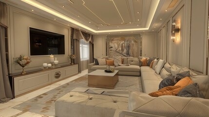 Drawing room. Living room comfortable, clean and beautiful