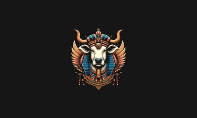 head cow wearing anubis vector illustration design
