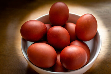 easter eggs in a bowl