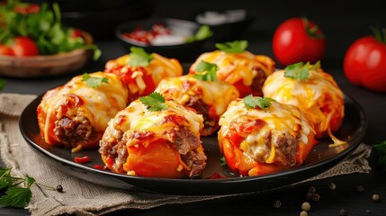 Fototapeta premium Chile relleno stuffed with cheese and meat