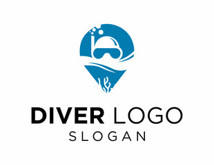 Logo about Diver created using the CorelDraw application. on a white background.