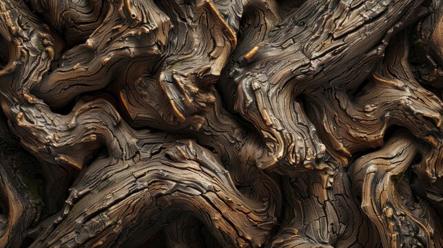 Twisted tree bark textured backdrop