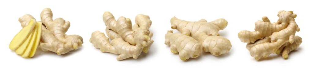 fresh ginger on a white background