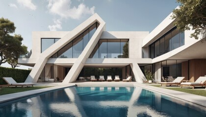 Fototapeta premium Modern Luxury Villa with Swimming Pool.