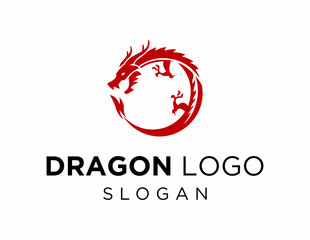 Logo about Dragon created using the CorelDraw application. on a white background.