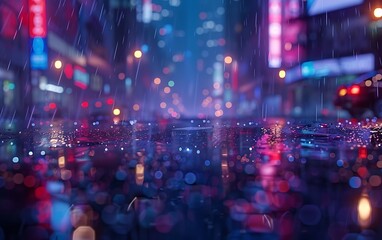 Rainy Night Cityscape