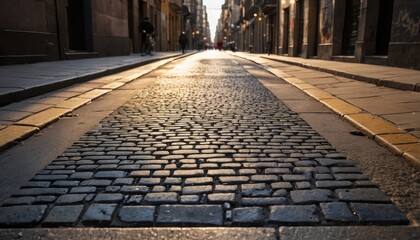 Cobblestone Street in the City.