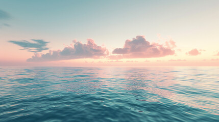 Obraz premium Beautiful horizon of the sea. 3d render sea illustration