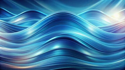 Fototapeta premium Vibrant blue abstract wave pattern undulates across a soft light blue background, evoking a sense of serene movement and calming energy in this mesmerizing image.
