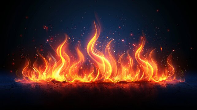 Texture of fire on a black background.