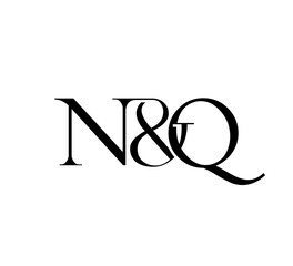 Initial Letter Logo. Ampersand Symbol. Logotype design. Simple Luxury Black Flat Vector NQ