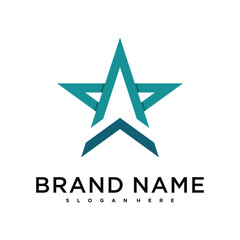 Abstract creative star logo design. Premium Vector
