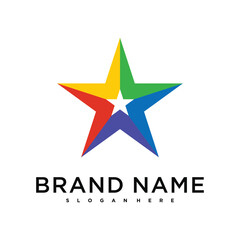 Abstract creative star logo design. Premium Vector
