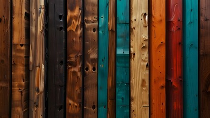 Wood aged art architecture texture abstract block stack on the wall for background, Abstract colorful wood texture for backdrop.
